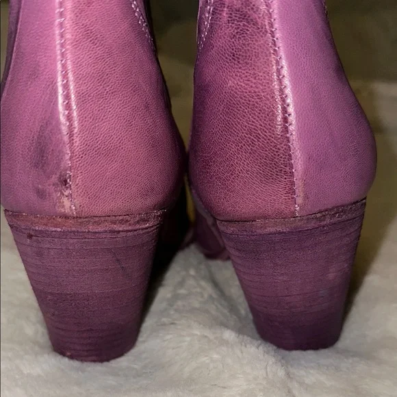 FREE PEOPLE Purple Leather Ankle Boots - Picture 6 of 12